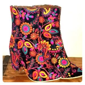 Embroidered Ankle Boots